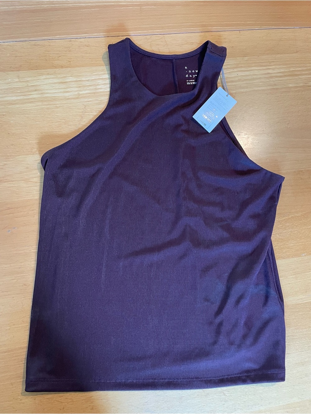 a new day Women's Sleeveless Ribbed Tank Top in Deep Plum